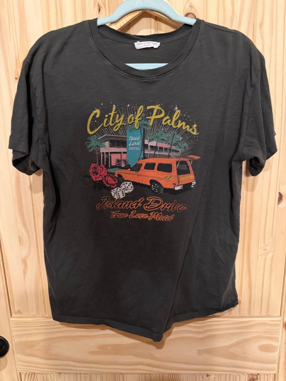 Spell 'City of Palms' Black Graphic Tee with Orange Van